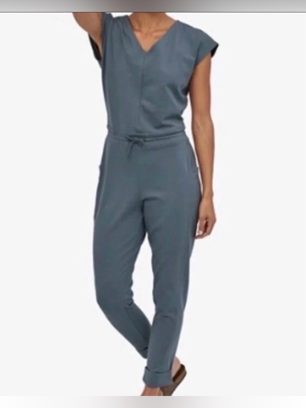 Patagonia Organic Cotton Roaming Jumpsuit in Plume Gray Size Small